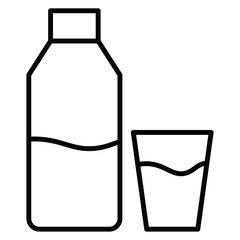 drink icon Black and white outline flat sign vector