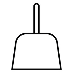 Dustpan icon Black and white outline flat sign vector