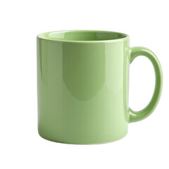 Ceramic mug showcase white background product photography minimalist style front view