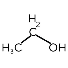 Ethanol Icon Black and white outline flat sign vector