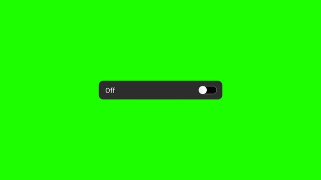 on and off toggle button animation for smartphone apps UI IX slider enable or disable green screen 4K