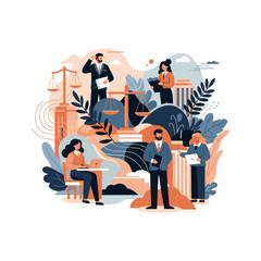 Obraz premium Legal Professionals in a Court Setting