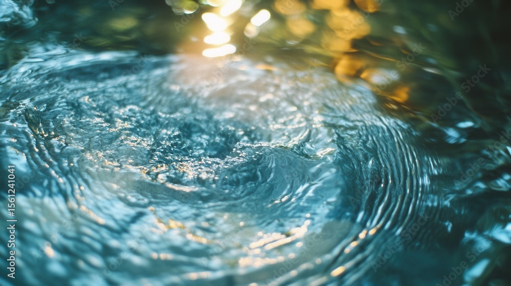 Poster sunlight creates mesmerizing reflections and patterns on the gently rippling surface of clear blue w