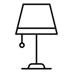Home light icon Black and white outline flat sign vector