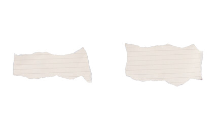 blank lined paper notebook paper with torn edges isolated on transparent background,note paper message office business tag sign	
