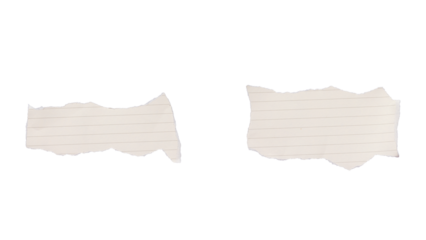 blank lined paper notebook paper with torn edges isolated on transparent background,note paper message office business tag sign	
