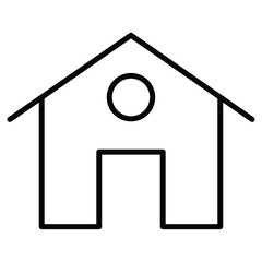 Home icon Black and white outline flat sign vector