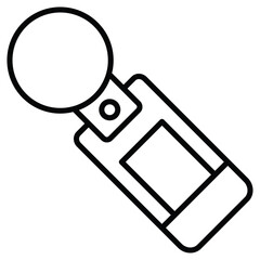 Key Chain Icon Black and white outline flat sign vector