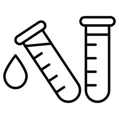 Laboratory test icon Black and white outline flat sign vector