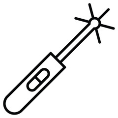 laser icon Black and white outline flat sign vector