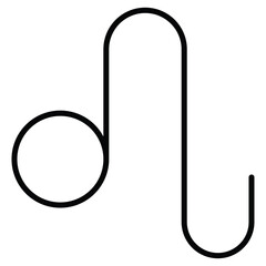 Leo zodiac sign icon Black and white outline flat sign vector
