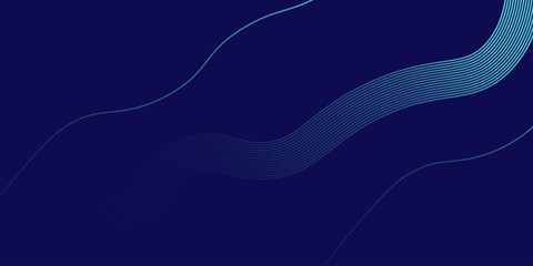 Abstract Blue Wavy Line Background with Modern Gradient Flow