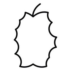 Organic food waste icon Black and white outline flat sign vector