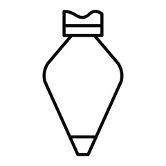 Pastry bag icon Black and white outline flat sign vector