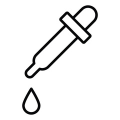pipette icon Black and white outline flat sign vector