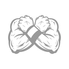 Illustration of Crossed Muscular Arms A Symbol of Strength and Fitness