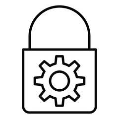 Obraz premium Privacy settings icon Black and white outline flat sign vector