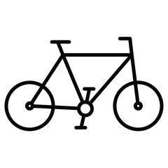 Road Bike Bicycle Icon Black and white outline flat sign vector