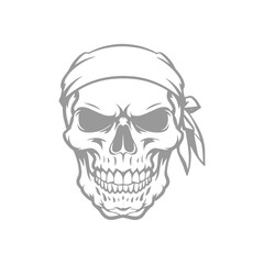 Skull with Bandana Design Illustration