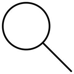 search icon Black and white outline flat sign vector