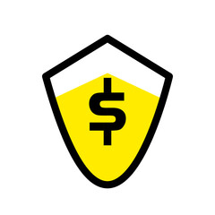 Obraz premium Luminous abstract yellow shield with transparency ideal for digital design and creative applications