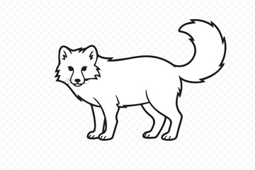 minimalist black and white arctic fox vector illustration for wildlife logos and nature designs