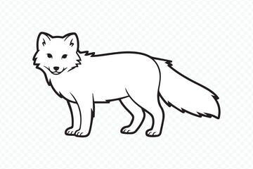 detailed arctic fox line art vector for educational materials and creative coloring pages © AIcon Star