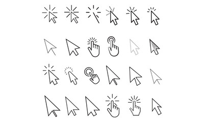 Collection hand drawn arrows. Set simple arrows isolated on white background. Arrow mark icons