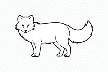 scalable arctic fox outline vector for modern wildlife posters and animal design projects