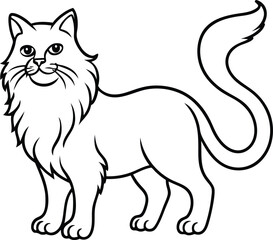 vector illustration of cartoon cat