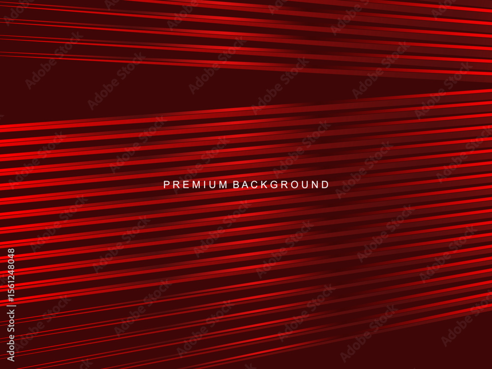 Poster luxurious abstract vector with crimson and fiery red geometric stripes creates a dynamic visual effe