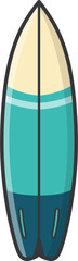 Surfboard isolated on transparent background