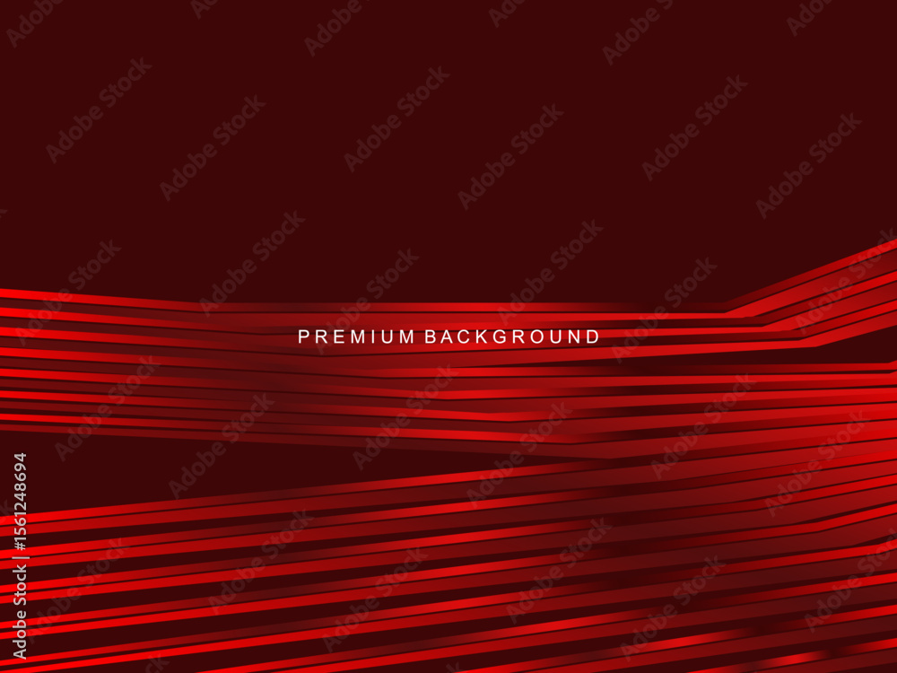 Poster luxurious abstract vector with crimson and fiery red geometric stripes creates a dynamic visual effe