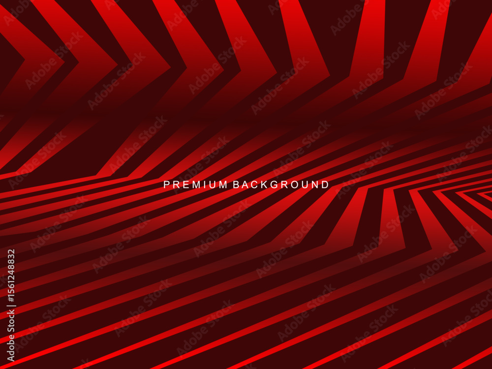 Poster luxurious abstract vector with crimson and fiery red geometric stripes creates a dynamic visual effe