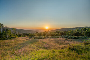 Sunset over Utah Mountains Near Fishlake National Forest