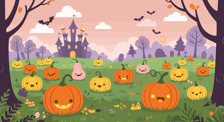halloween background with pumpkins