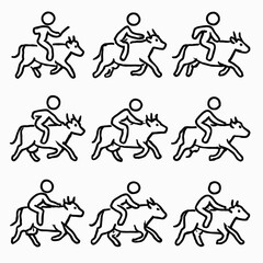 Fototapeta premium Indonesian Cow Racing: Cultural Event Icons