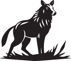 Majestic Fox Silhouette in Grassland