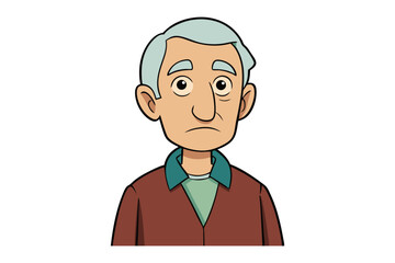 Portrait of an Elderly Man: A dignified elder, rendered in a stylized illustration, conveys a sense of wisdom and experience through gentle expression.