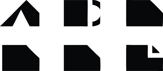 Vector art of a variety of black flame icons isolated on white background.