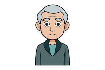 Elderly Portrait with Sad Expression: A captivating portrayal of an elderly individual conveying a sense of solemnity and pensiveness through their facial expression, evoking empathy.