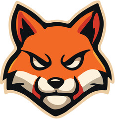 Fierce Fox Head Logo Vector – Bold Orange and Black Mascot with Sharp Eyes Representing Intelligence, Agility, and Competitive Identity for Gaming, Sports, or Modern Digital Branding
