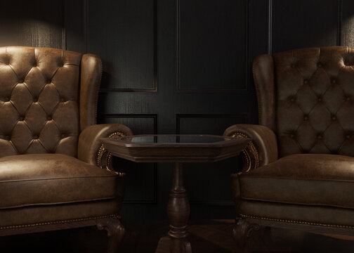 Cigar Room Leather Chairs