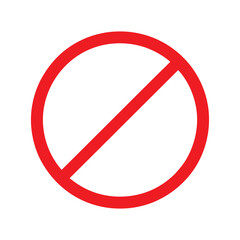 Red Circle with Diagonal Line Prohibition Symbol no entry