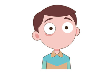 Kid's Expression: A captivating cartoon illustration of a boy, his wide eyes conveying a range of emotions, offering a glimpse into the world of childhood wonder.