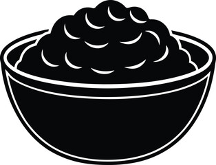 Bowl of creamy mashed potatoes simple icon