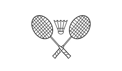 Badminton icon,vector illustration. Flat design style. vector badminton icon illustration isolated on White background, badminton icon. badminton icons graphic design vector symbols.