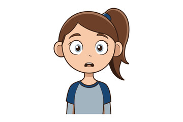 Shocked Expression: A captivating illustration of a young person, capturing a moment of surprise. The artwork showcases the person with a look of startled, open eyes, and heightened emotions.