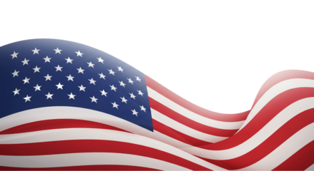 Patriotic Banner Design Featuring the American Flag, USA, and Independence Day Elements for Fourth of July Celebrations in a Festive Vector Illustration of Stars and Stripes