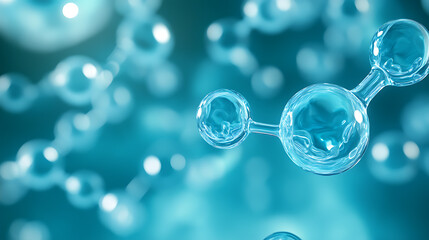 Futuristic Glass and Water Molecular Designs: A Conceptual Exploration of Advanced Skincare and Cosmetic Innovation, Blending Organic Patterns, Bioluminescence, and Minimalist 3D Aesthetics